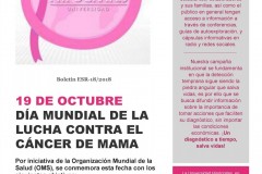 19 de Octubre Día de Lucha contra el Cáncer de Mama