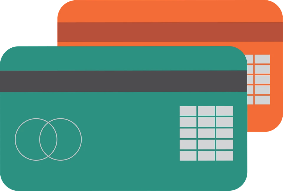 Tarjetas de crédito en color verde y naranja para colegiaturas