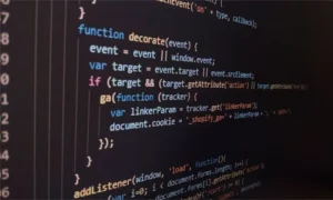 Código de programación para desarrollo de software.