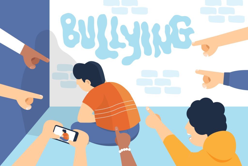 Niños haciéndole bullying a otro niño