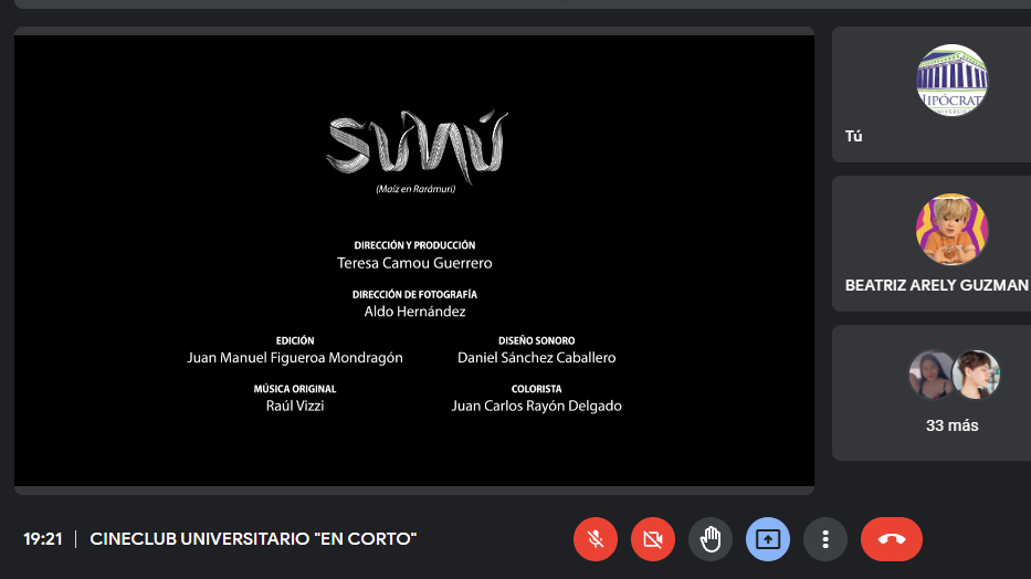 Exhibición del documental mexicano "Sunú" en el Cineclub Universitario
