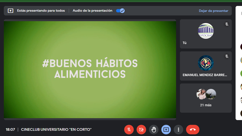 Proyección del Cineclub virtual de la Universidad Hipócrates