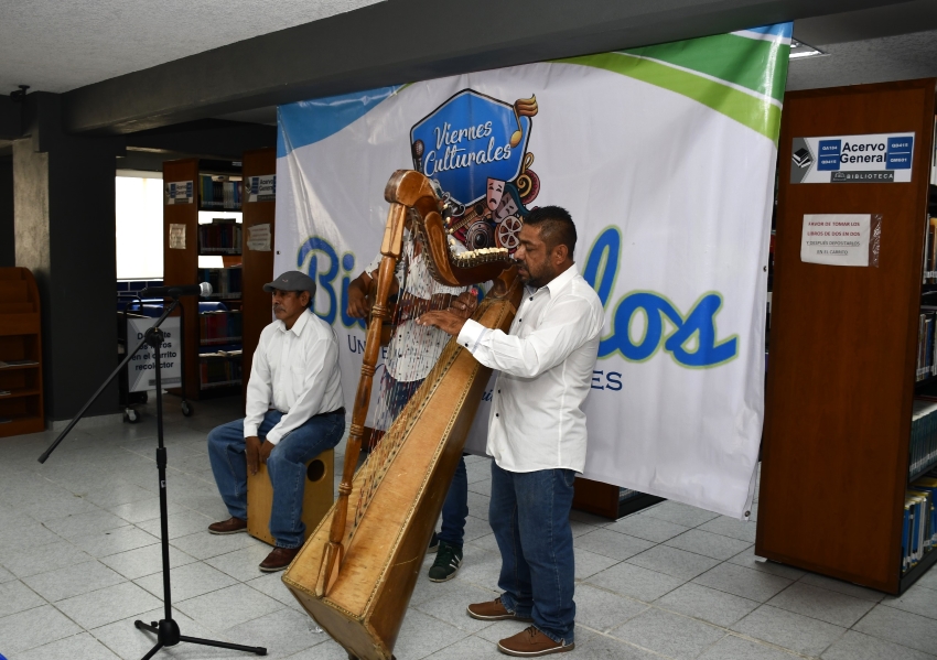 Presentación de trío musical amenizando con música folclórica