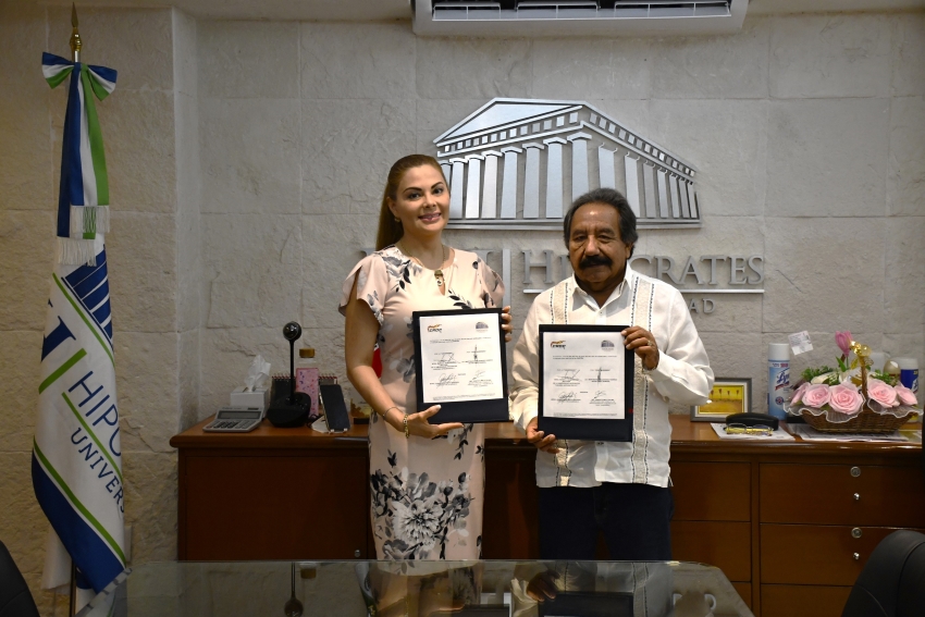 Firma de convenios en la Universidad Hipócrates