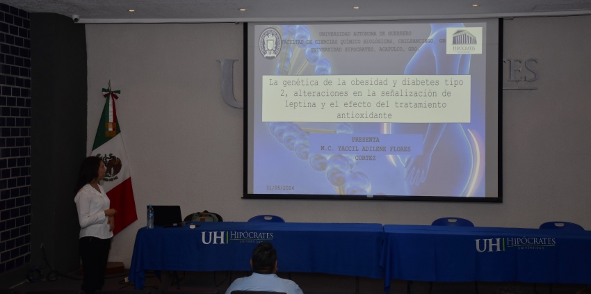 Se impartió conferencia sobre genética de la obesidad y diabetes tipo 2 en la Universidad Hipócrates