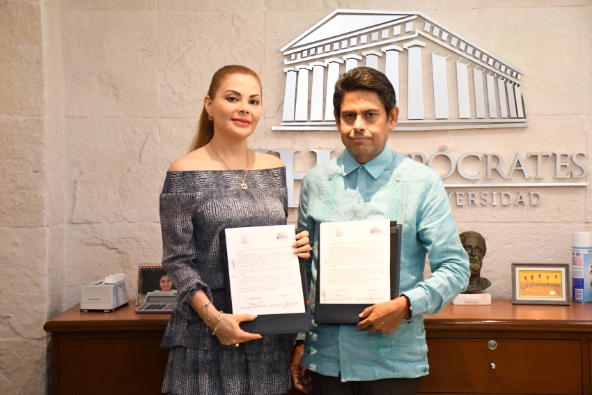 Representantes de colaboración entre Universidad Hipócrates y SISPPJEG